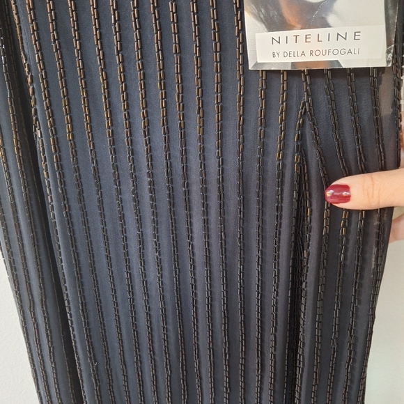 NWT Vintage Silk Niteline by Della Roufogali Beaded Gown Womens size 8 - Picture 5 of 9